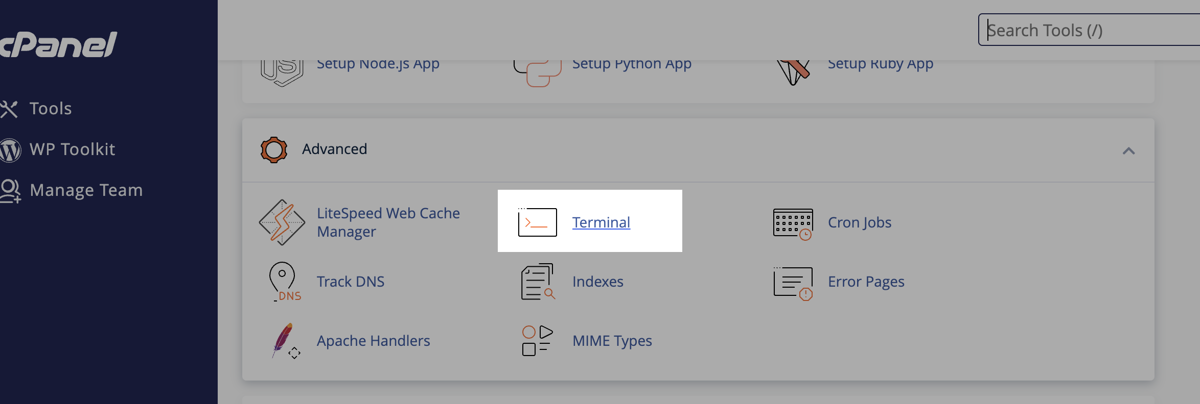 Terminal in cPanel